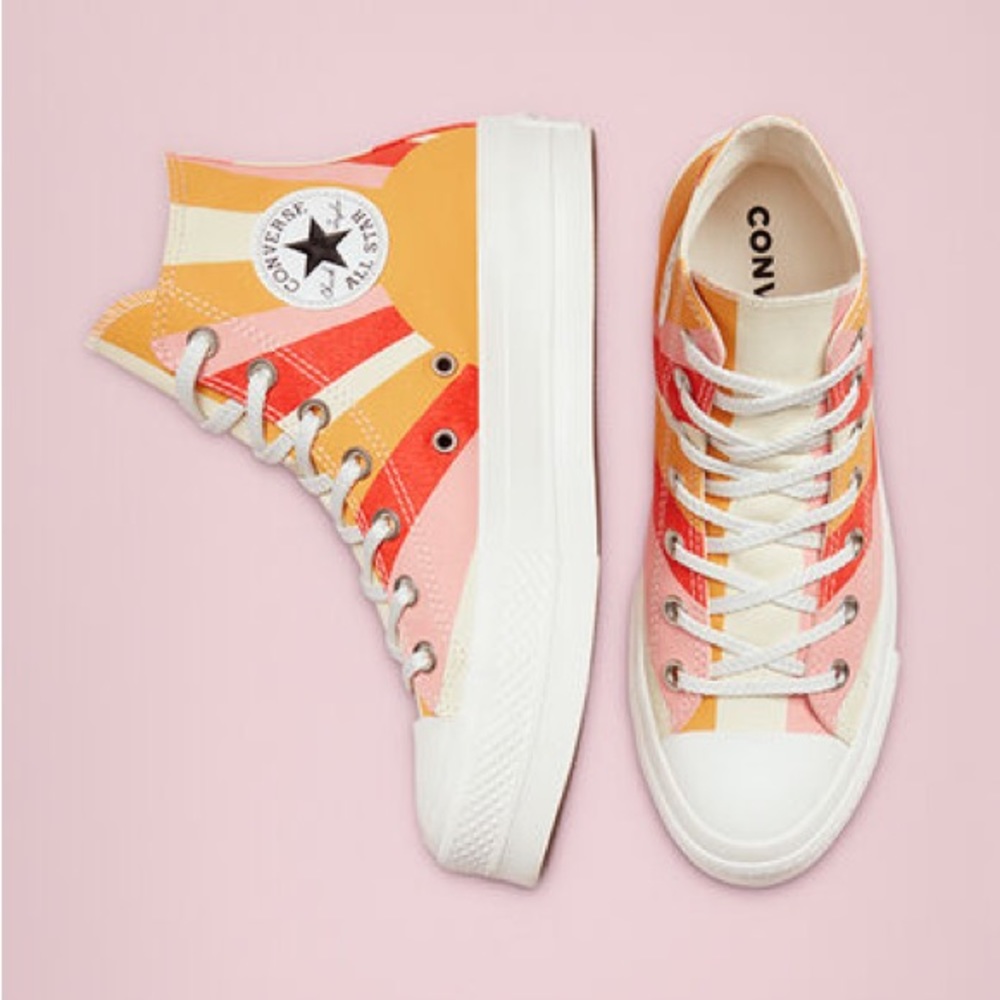 Converse Chuck Taylor All Star Lift Hi Summer Spirit sneakers in multi sunshine